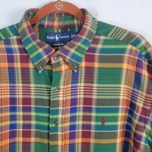 Ralph Lauren Classic Fit long sleeve button-down shirt size XL plaid multi pony